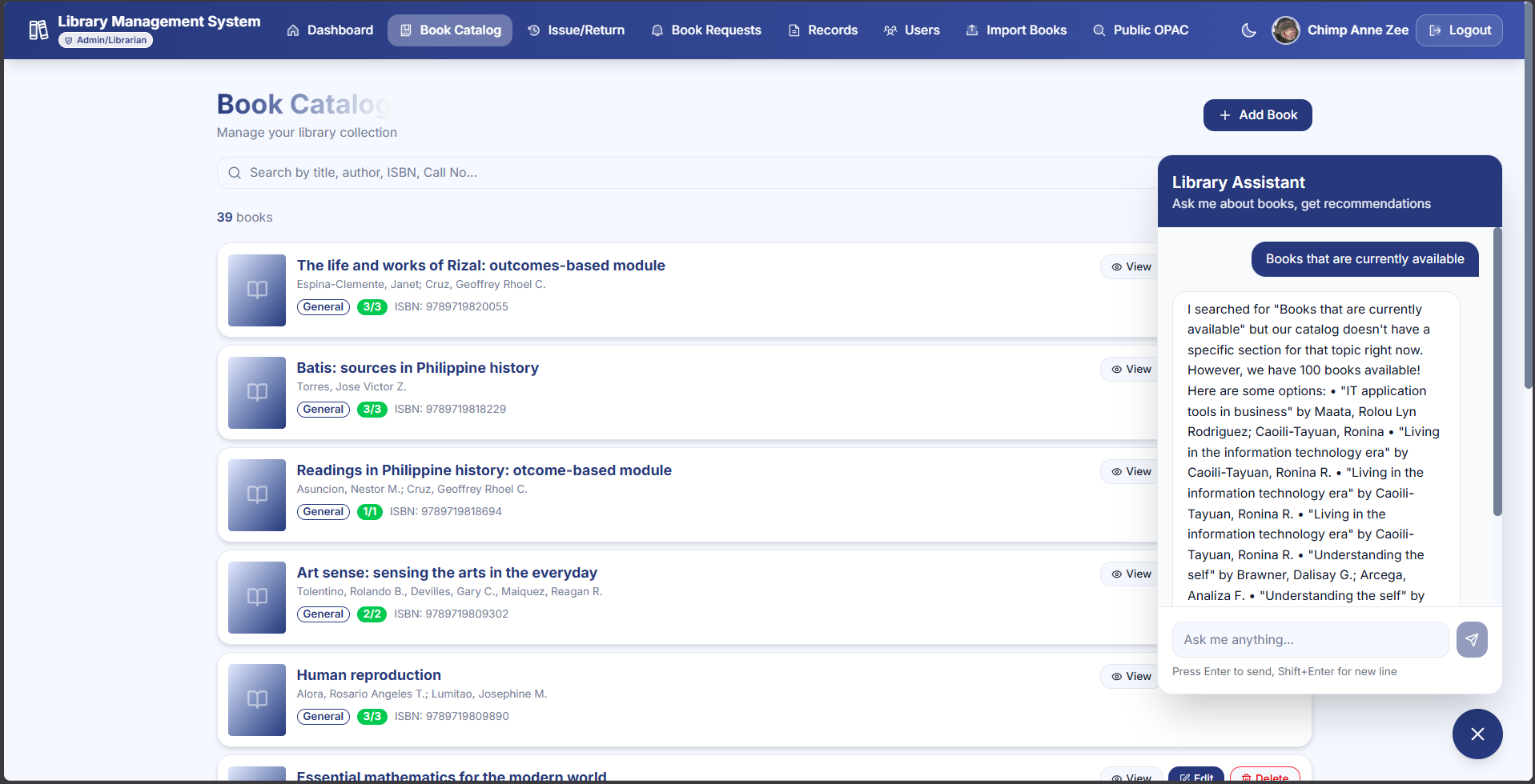 Library Management with AI Chatbot preview