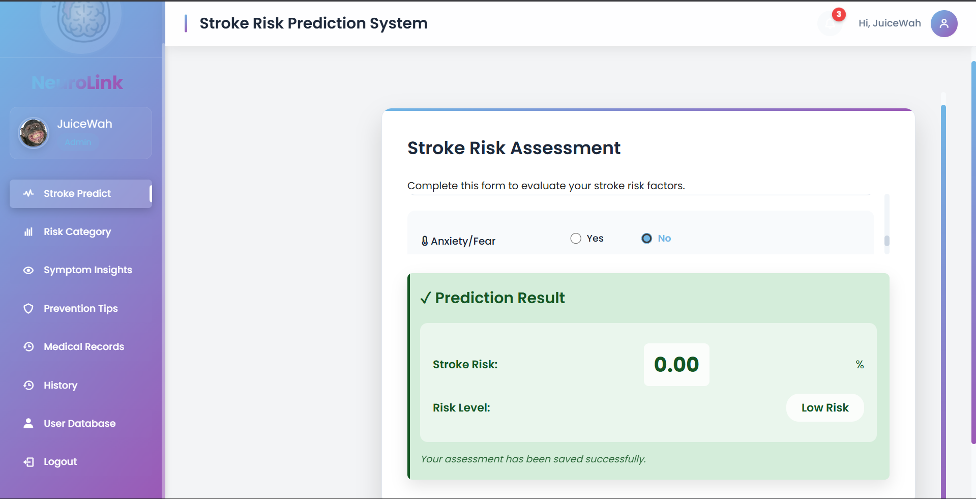 Stroke Risk Prediction Web Project preview
