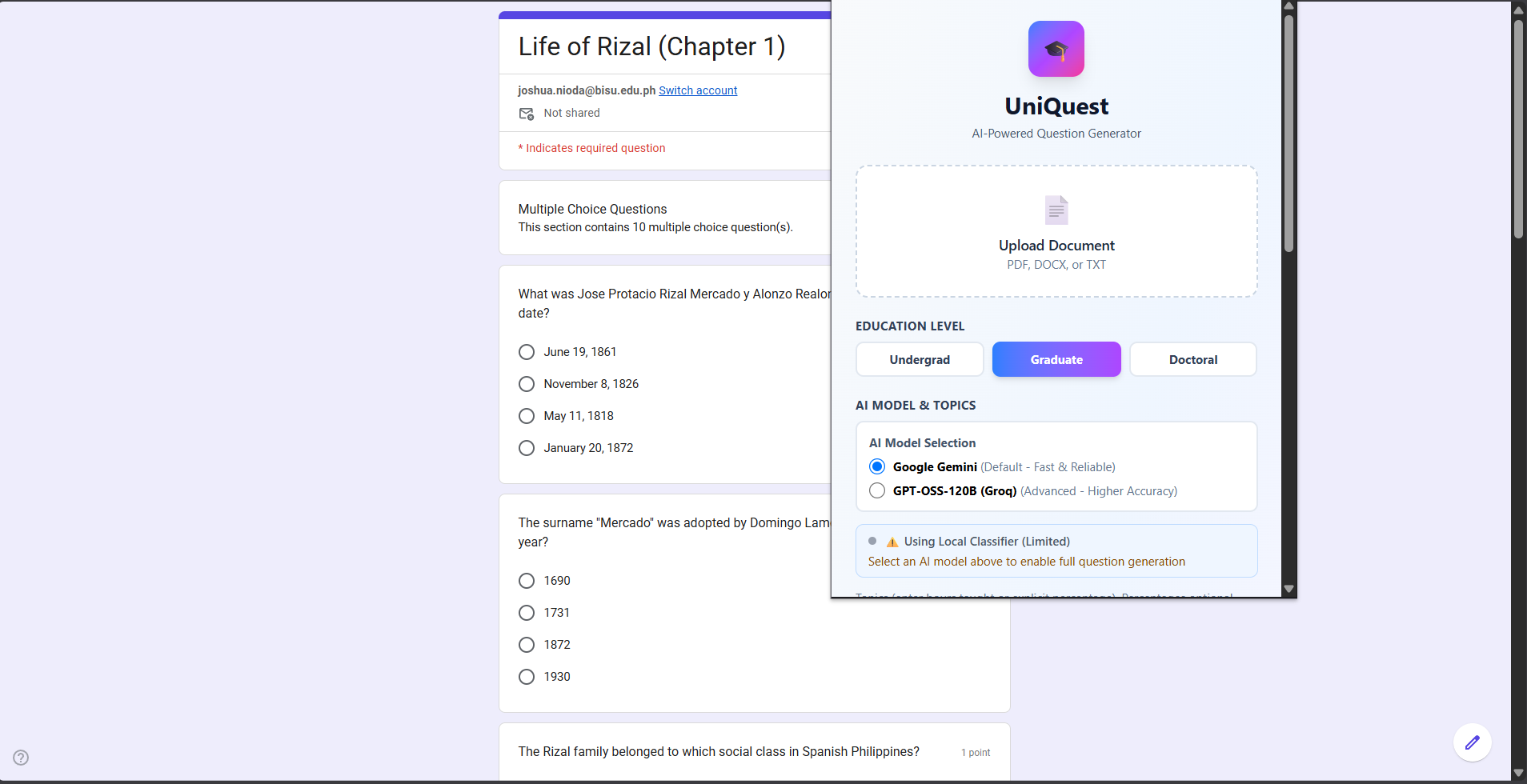 LLM-Powered Exam Generator preview